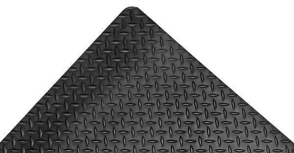 Antifatigue Mat, Black, 3 ft. L x 2 ft. W, Diamond Plate Surface Pattern, 9/16