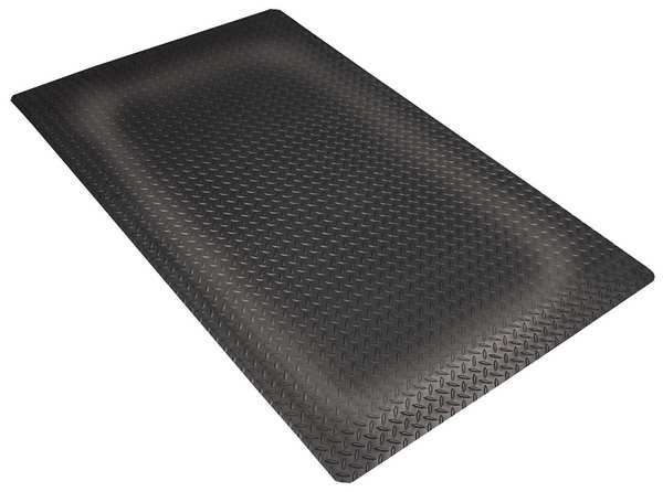 Antifatigue Mat, Black, 5 ft. L x 3 ft. W, Diamond Plate Surface Pattern, 1