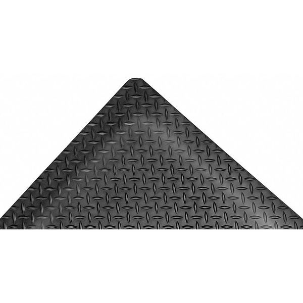 Antifatigue Mat, Black, 5 ft. L x 3 ft. W, Diamond Plate Surface Pattern, 1