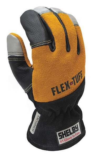 Firefighters Gloves, L, Blk/Gld/Slvr, PR