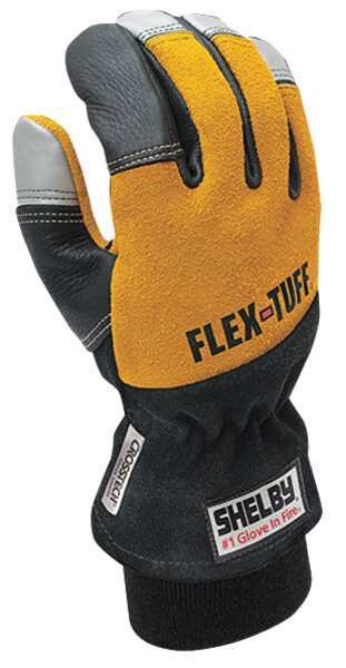 Firefighters Gloves, 2XL, Blk/Gld/Slvr, PR
