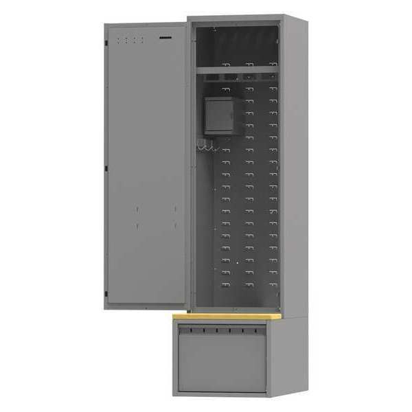 Gear Locker, (1) Tier, (1) Wide, Steel, Gray, Powder Coated Finish, 24 in W, 36 in D, 90 in H