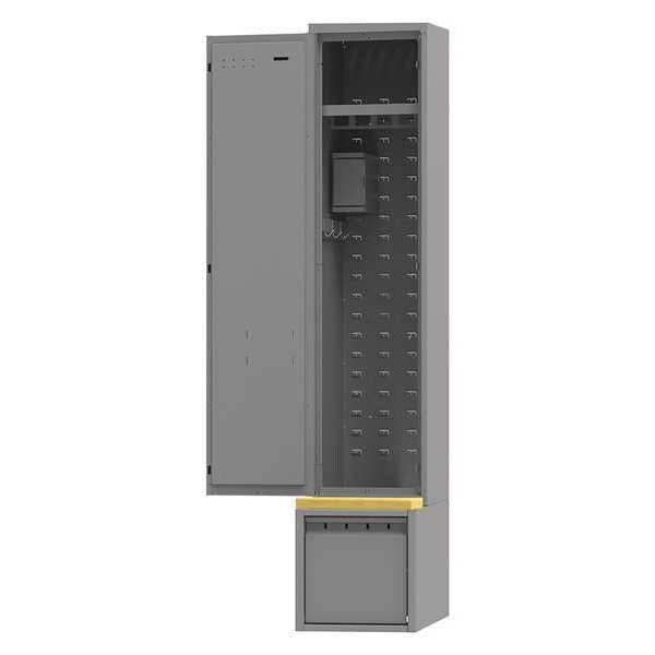 Gear Locker, (1) Tier, (1) Wide, Steel, Gray, Powder Coated Finish, 18 in W, 36 in D, 90 in H