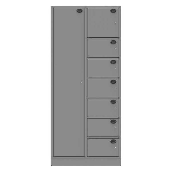 Evidence Locker, 36inW, Gray, 8Compartments