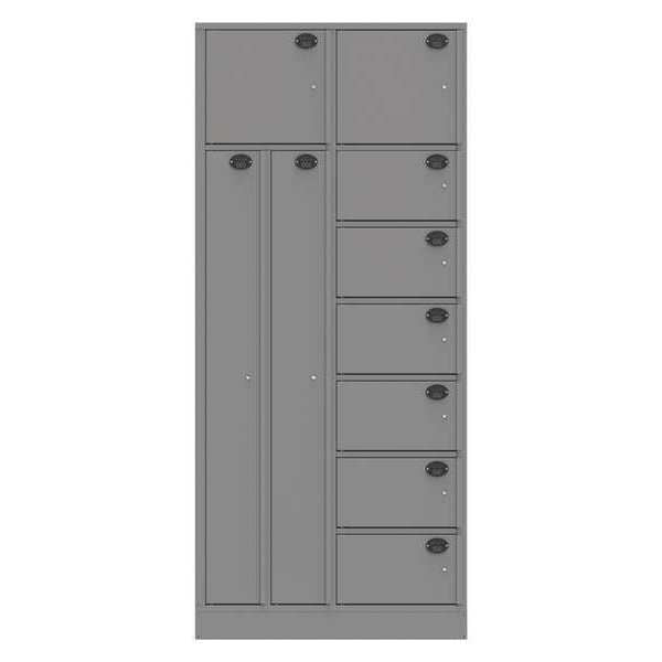 Evidence Locker, 36inW, Gray, 10Compartment