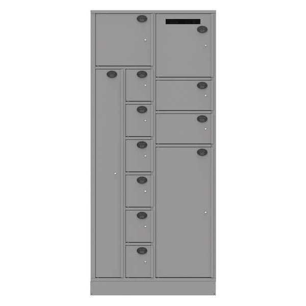 Evidence Locker, 36inW, Gray, 12Compartment