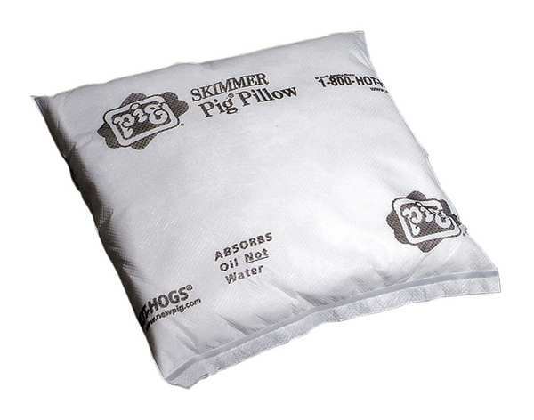 Sorbents, 5 gal. Oil Absorbed, White, Polypropylene, 10 PK