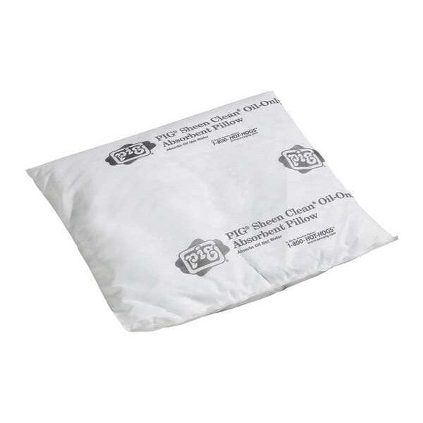 Sorbents, 10 gal/pk; 1 gal/pillow, Oil Absorbed, White, Polypropylene, 10 PK