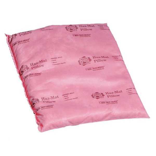 Sorbents, 10 gal/pk; 1 gal/pillow, Harsh Chemicals Absorbed, Pink, Polypropylene, 10 PK