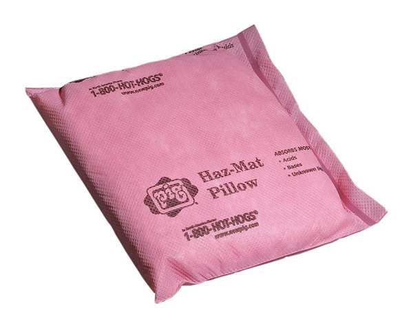 Sorbents, 4 gal/pk; 0.23 gal/pillow, Harsh Chemicals Absorbed, Pink, Polypropylene, 20 PK