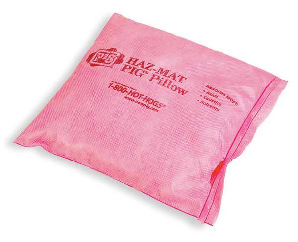 Sorbents, 2.34 gal. Harsh Chemicals Absorbed, Pink, Polypropylene, 10 PK