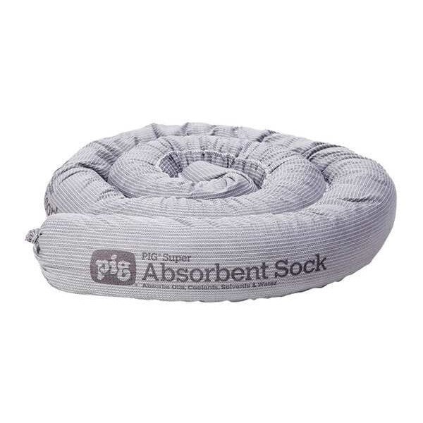 Sorbents, 24 gal/pk; 2 gal/sock, Universal Absorbed, Gray, Polypropylene, 12 PK
