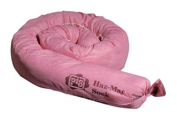 Sorbents, 9 gal/pk; 0.7812 gal/sock, Acids, Bases, Unknowns Absorbed, Pink, Polypropylene, 12 PK