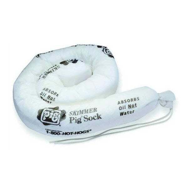 Sorbents, 10 gal. Oil Absorbed, White, Polypropylene, 10 PK