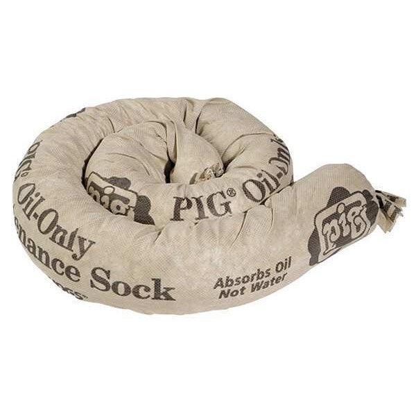 Sorbents, 30 gal/pk; 1 gal/sock, Oil Absorbed, Brown, Cellulose, 30 PK