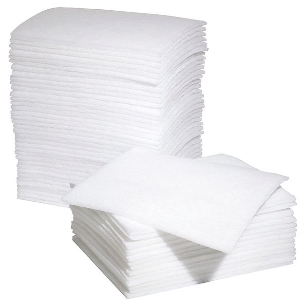 Sorbents, 48 gal. Universal Absorbed, White, Polyester, 50 PK