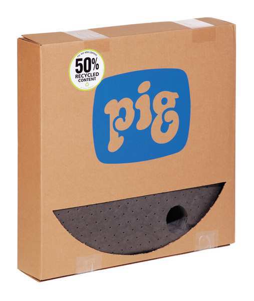 Sorbents, 7 gal/pk, 35 oz/pad, Universal Absorbed, Gray, Polypropylene, 25 PK