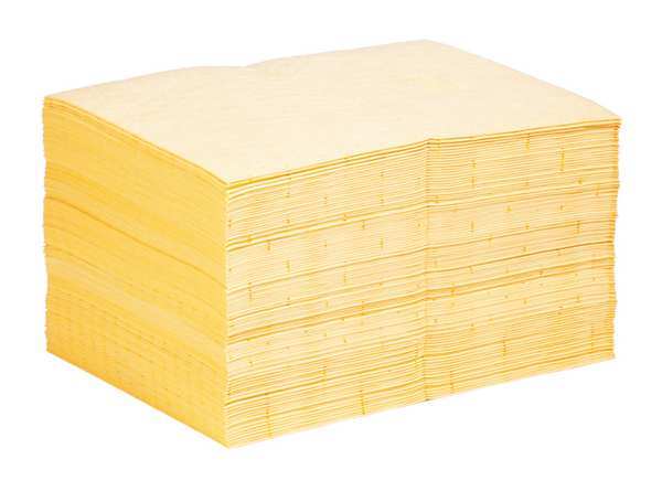 Sorbents, 22 gal. Universal Absorbed, Yellow, Polypropylene, 100 PK