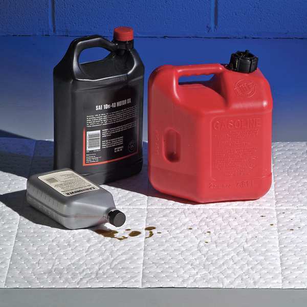 Sorbents, 32.4 gal. Oil Absorbed, White, Polypropylene