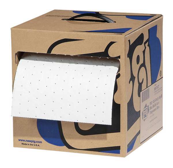 Sorbents, 9 gal. Oil Absorbed, White, Polypropylene, 2 PK