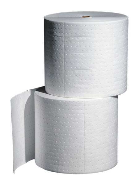 Sorbents, 41 gal. Oil Absorbed, White, Polypropylene, 2 PK