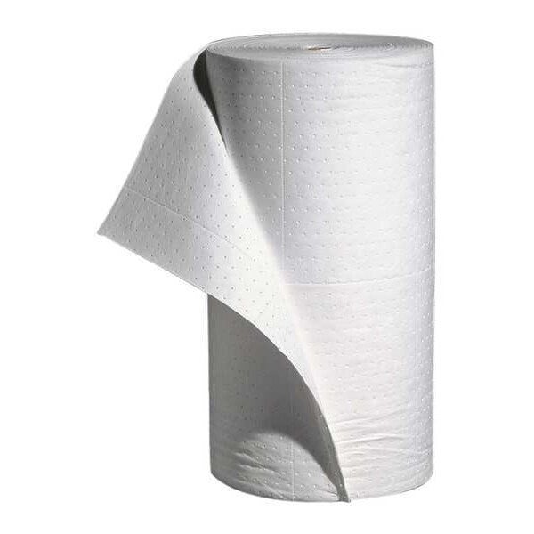 Sorbents, 40 gal/pk, 40.2 gal/pad, Oil Absorbed, White, Polypropylene