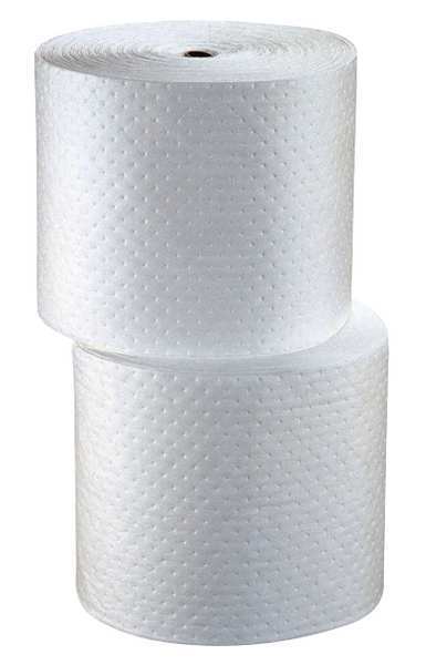 Sorbents, 40 gal/pk, 20.1 gal/pad, Oil Absorbed, White, Polypropylene, 2 PK