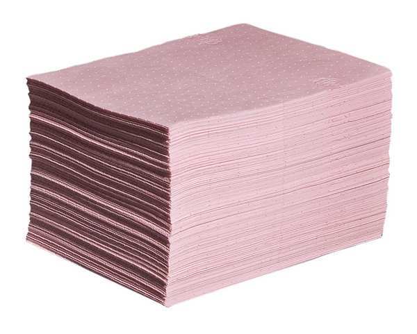 Sorbents, 22 gal/pk, 14 oz/pad, Universal Absorbed, Pink, Polypropylene, 200 PK