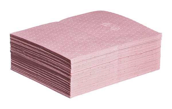Sorbents, 11 gal. Universal Absorbed, Pink, Polypropylene, 50 PK
