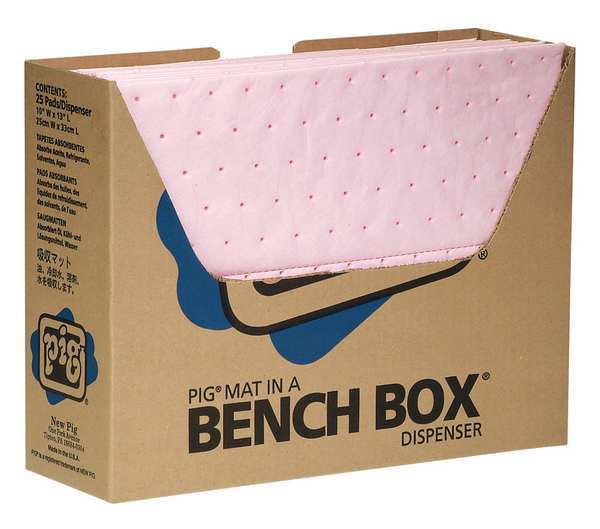 Sorbents, 10 gal/pk, 12 oz/pad, Universal Absorbed, Pink, Polypropylene, 100 PK