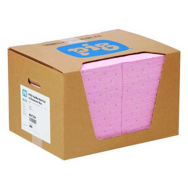 Sorbents, 22 gal/pk, 28 oz/pad, Universal Absorbed, Pink, Polypropylene, 100 PK