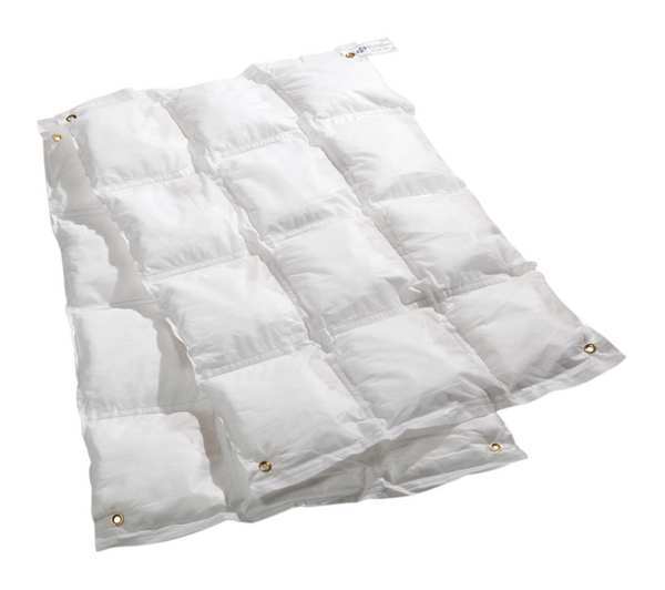 Sorbents, 7 gal/pk; 3 gal/blanket, Oil Absorbed, White, Polypropylene, 2 PK