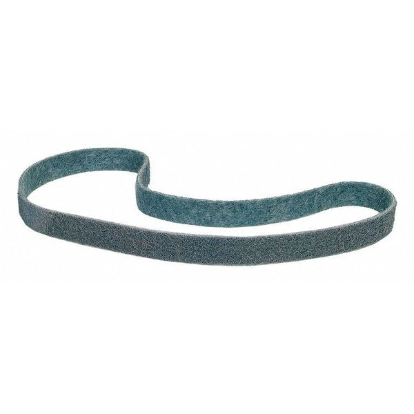 Sanding Belt, 1 in W, 42 in L, Non-Woven, Aluminum Oxide, 360 Grit, Very Fine, Merit Surface Prep