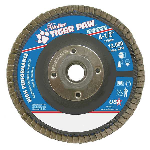 Flap Disc, Type 29, 4-1/2in. dia., 36 Grit