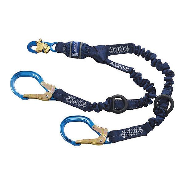 Rescue Shock Absorbing Lanyard, 6 ft., 310 lb. Weight Capacity, Blue