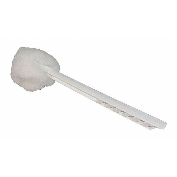 Toilet Brush, 12 in L Handle, 5-3/4 in L Brush, White, Plastic