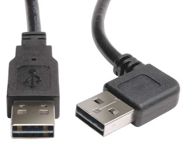 Reversible USB Cable, Black, 3 ft.
