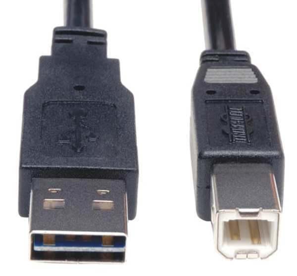 Reversible USB Cable, Black, 3 ft.