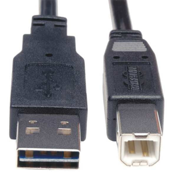 Reversible USB Cable, Black, 10 ft.