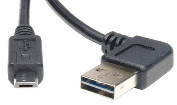 Reversible USB Cable, Black, 3 ft., Standards: ROHS Compliant