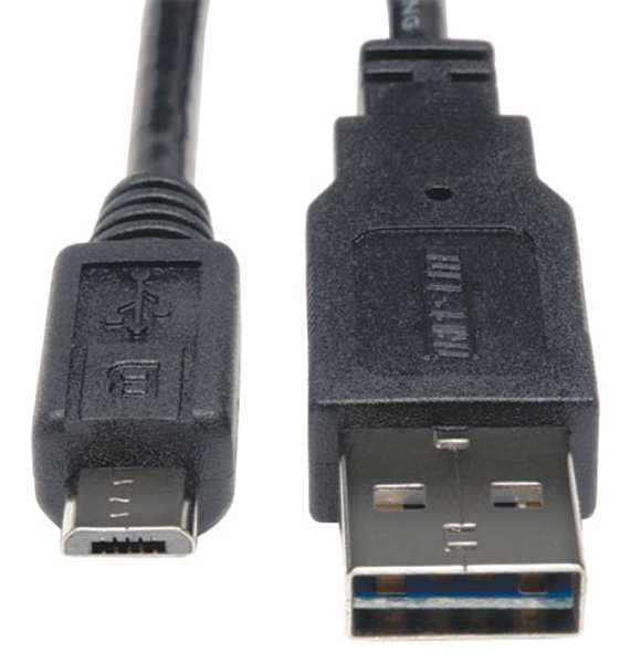 USB Cable, Black, 480Mbps, 3 ft.