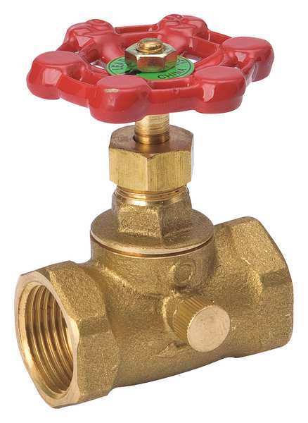 Stop and Waste Valve, Brass, IPS, 1/2 in.
