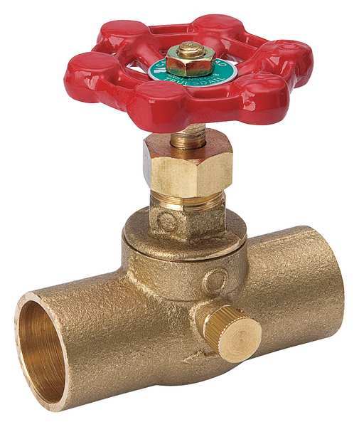 Stop and Waste Valve, Brass, CXC, 3/4 in.