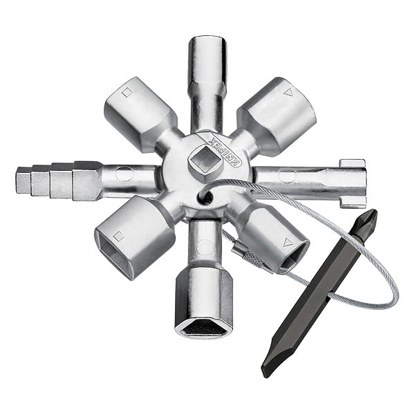 Control Cabinet Twin Key, 3 3/4 in L, Zinc