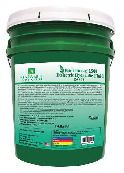 5 gal Bio-Ultimax 1500 Dielectric Hydraulic Fluids Pail