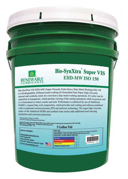 Cutting Oil, Pail, Yellow, 5 gal.