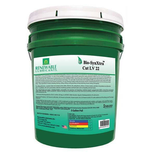 Cutting Oil, Pail, Yellow, 5 gal.