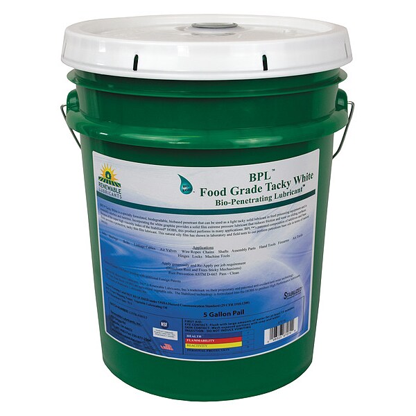 Lubricant, Pail, White, 5 gal.