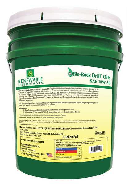 Drill Oil, Pail, Yellow, 10W-30, 5 gal.
