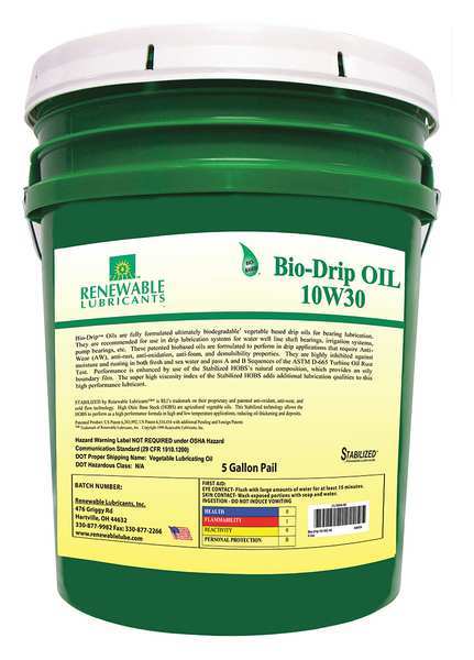 Drill Oil, Pail, Yellow, 10W-30, 5 gal.